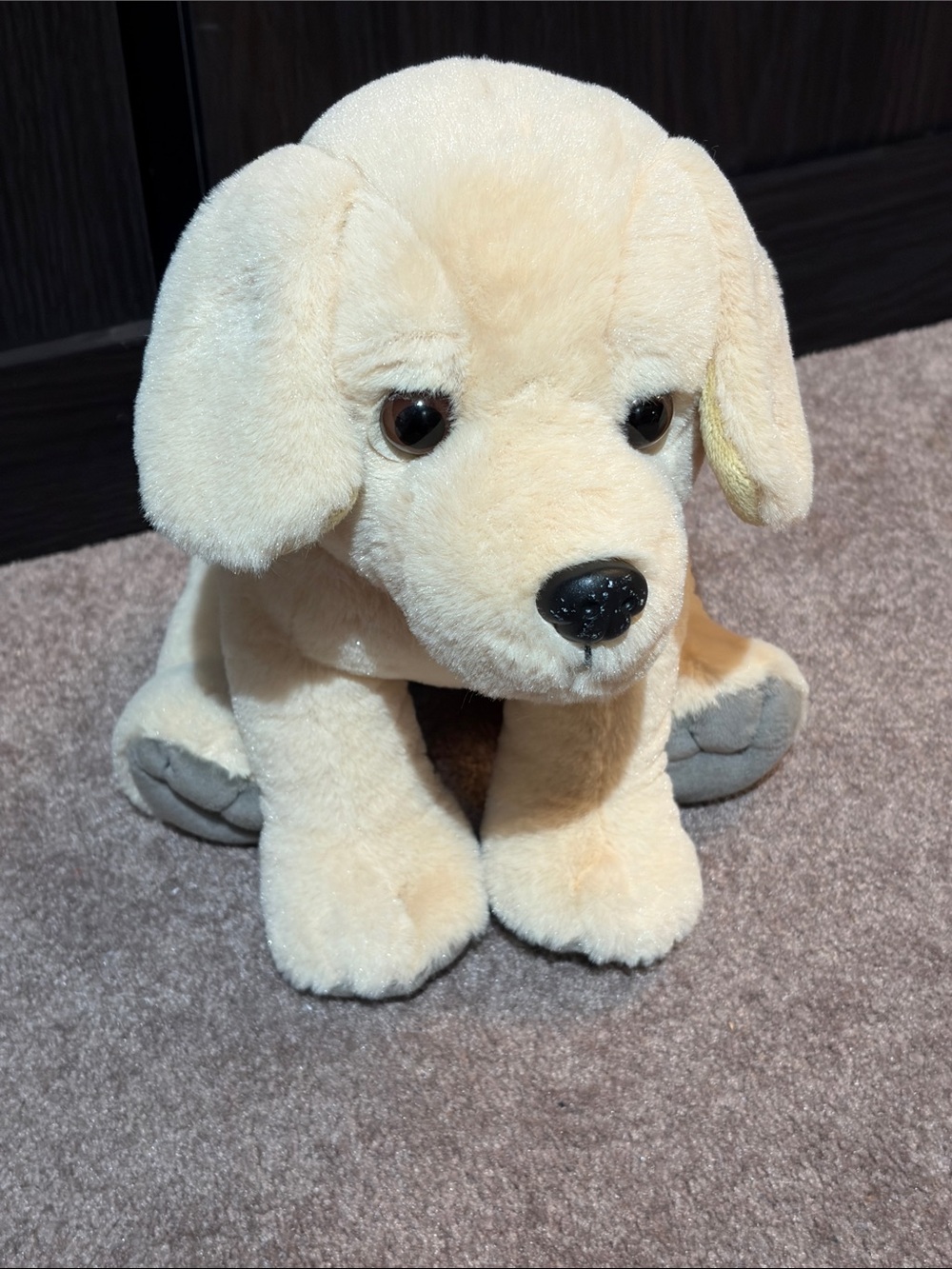 Cream Plush Puppy Stuffed Animal - Soft Cuddly Companion